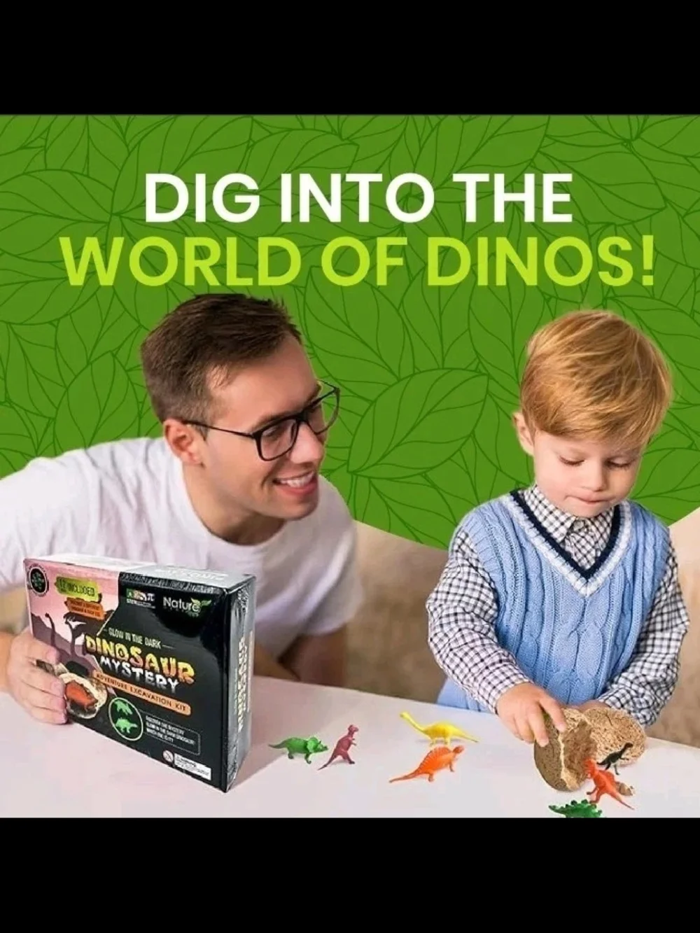 Excavation Adventure Dinosaur Eggs Kit-12 Mystery Glow in The Dark Science STEM